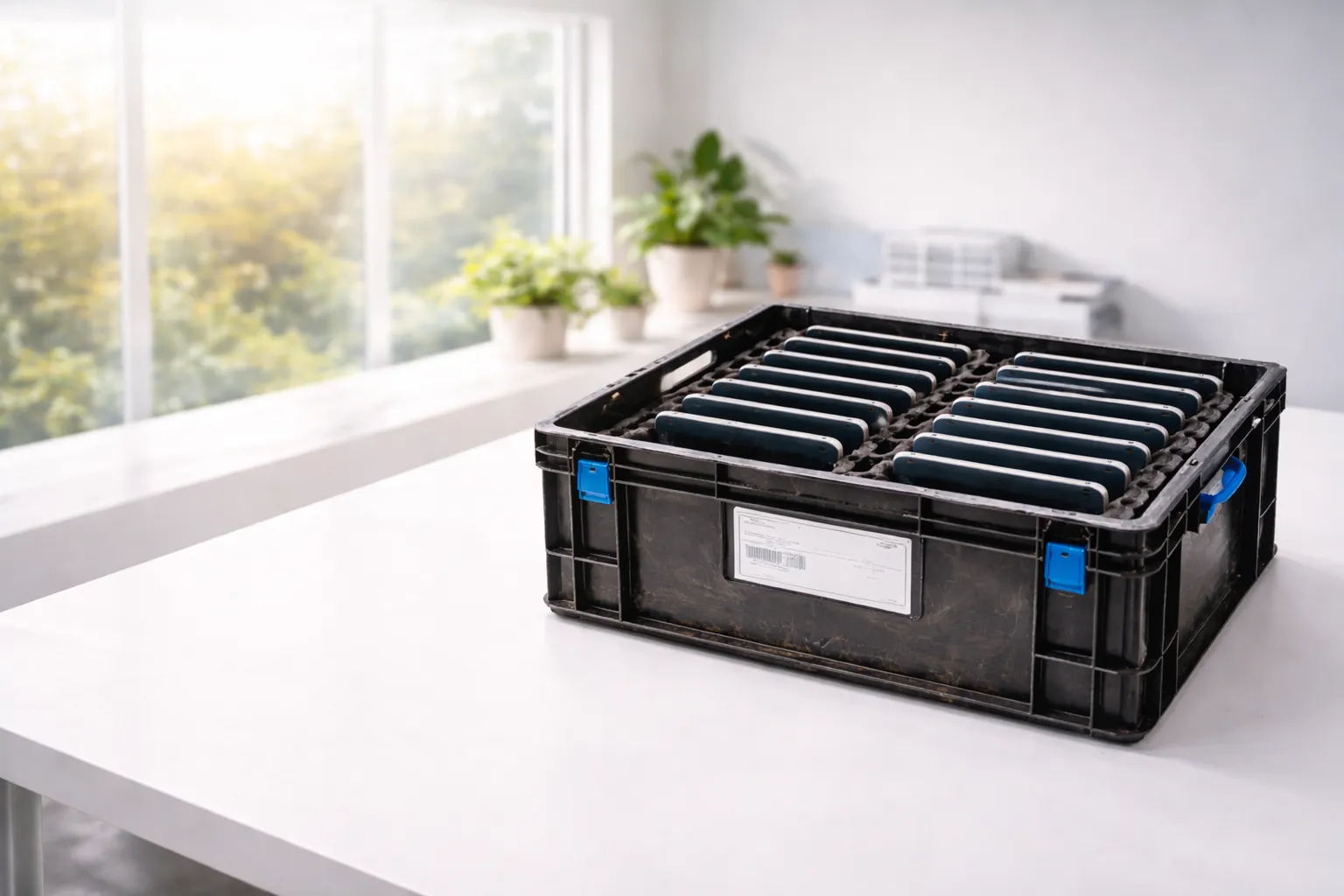 Transportbox mit einer Flotte gesicherter Geräte — smartmod, Frankfurt